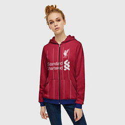 Толстовка на молнии женская Liverpool FC, цвет: 3D-синий — фото 2