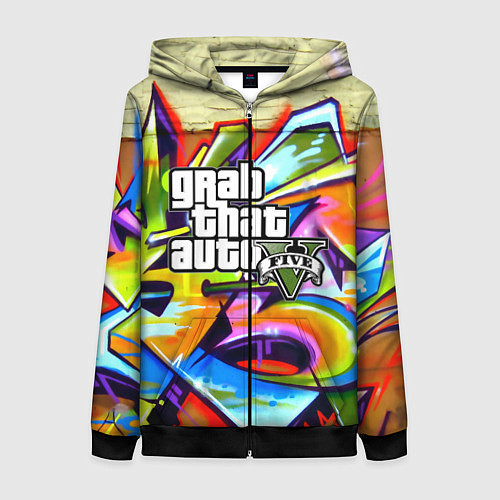 Женская толстовка на молнии GTA:5 / 3D-Черный – фото 1