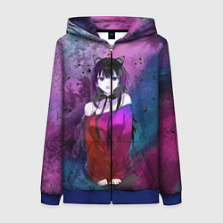 Толстовка на молнии женская Anime, цвет: 3D-синий