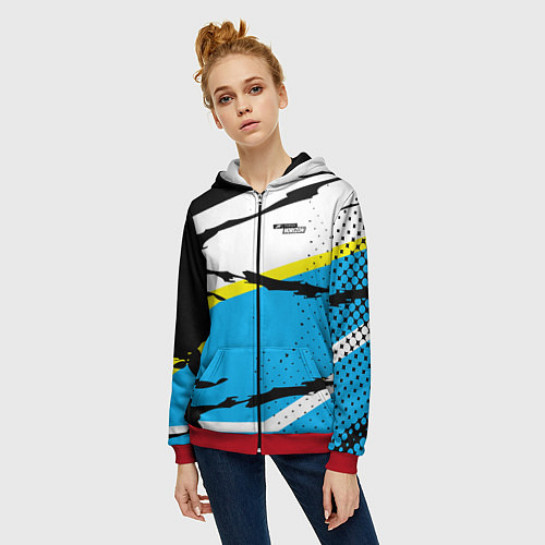 Женская толстовка на молнии Forza Horizon / 3D-Красный – фото 3