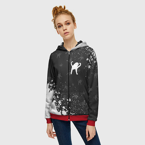 Женская толстовка на молнии ЪУЪ СЪУКА / 3D-Красный – фото 3