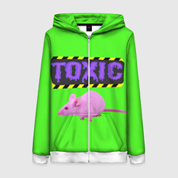 Толстовка на молнии женская Toxic, цвет: 3D-белый