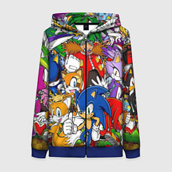 Толстовка на молнии женская Sonic, цвет: 3D-синий
