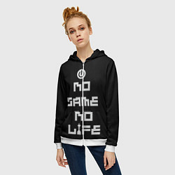 Толстовка на молнии женская NO GAME NO LIFE, цвет: 3D-белый — фото 2