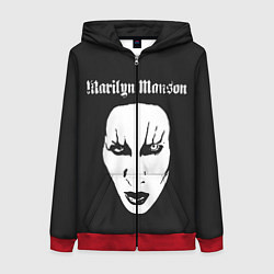 Толстовка на молнии женская Marilyn Manson, цвет: 3D-красный