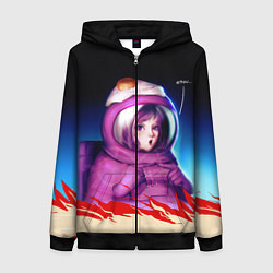 Толстовка на молнии женская Among us, цвет: 3D-черный