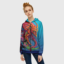 Толстовка на молнии женская HyperBeast, цвет: 3D-синий — фото 2