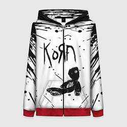 Толстовка на молнии женская Korn, цвет: 3D-красный