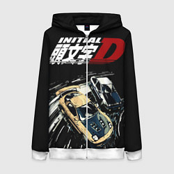Толстовка на молнии женская Initial D Z, цвет: 3D-белый