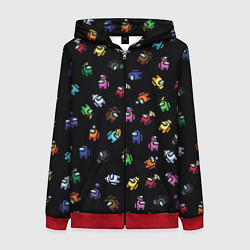 Толстовка на молнии женская Among Us, цвет: 3D-красный