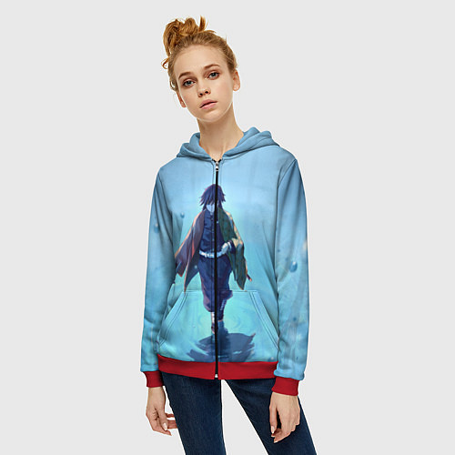 Женская толстовка на молнии ГИЮ ТОМИОКА / 3D-Красный – фото 3