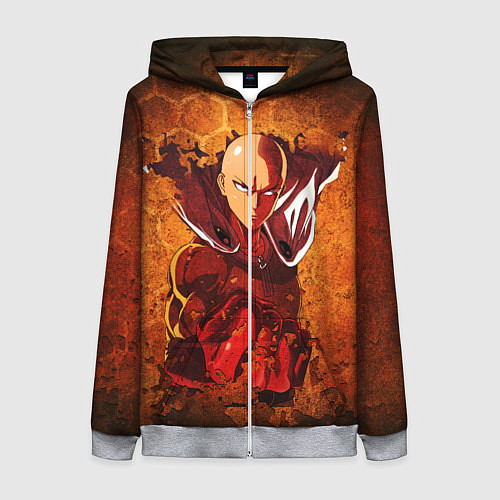 Женская толстовка на молнии Ванпанчмен / 3D-Меланж – фото 1