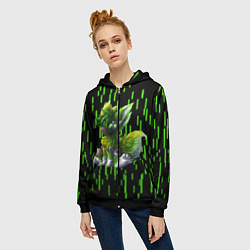 Толстовка на молнии женская Protogen music, цвет: 3D-черный — фото 2