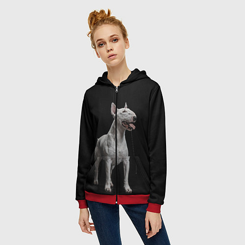 Женская толстовка на молнии Bully / 3D-Красный – фото 3