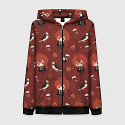 Толстовка на молнии женская Genshin Impact, цвет: 3D-черный