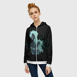 Толстовка на молнии женская Final Fantasy VII Remake, цвет: 3D-белый — фото 2