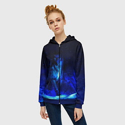 Толстовка на молнии женская Dark Wolf, цвет: 3D-синий — фото 2