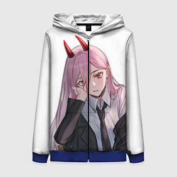 Толстовка на молнии женская Человек Бензопила, цвет: 3D-синий