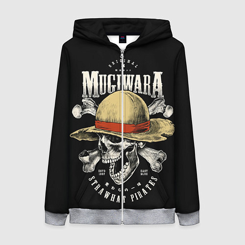 Женская толстовка на молнии MUGIWARA ONE PIECE / 3D-Меланж – фото 1