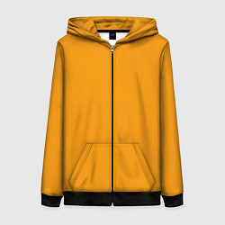 Толстовка на молнии женская Цвет Шафран без рисунка, цвет: 3D-черный