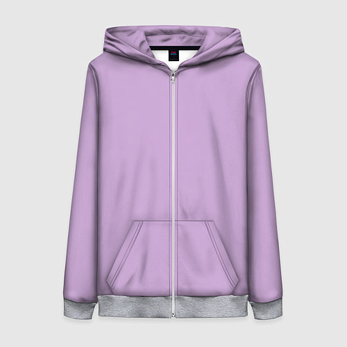 Женская толстовка на молнии Глициниевый цвет без рисунка / 3D-Меланж – фото 1