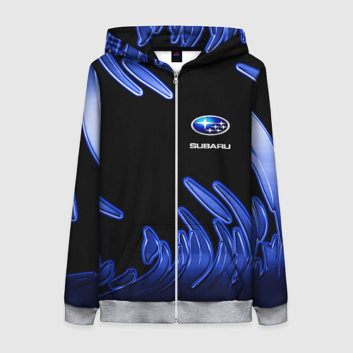 Женская толстовка на молнии Subaru / 3D-Меланж – фото 1