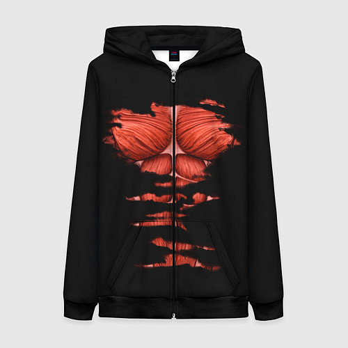 Женская толстовка на молнии Титан / 3D-Черный – фото 1