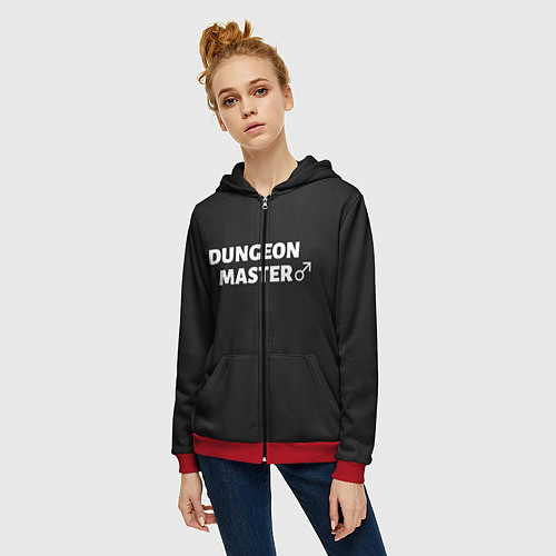 Женская толстовка на молнии Dungeon Master / 3D-Красный – фото 3