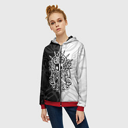 Толстовка на молнии женская HOLLOW KNIGHT ХОЛЛОУ НАЙТ, цвет: 3D-красный — фото 2