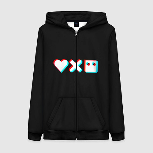 Женская толстовка на молнии Любовь, смерть и роботы / 3D-Черный – фото 1