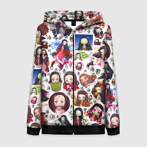 Женская толстовка на молнии НЕЗУКО / 3D-Черный – фото 1