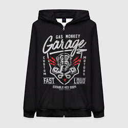 Толстовка на молнии женская Gas Monkey Garage, цвет: 3D-черный