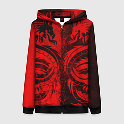 Толстовка на молнии женская BLACK RED DRAGONS TATOO, цвет: 3D-черный