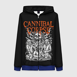 Толстовка на молнии женская Cannibal Corpse, цвет: 3D-синий