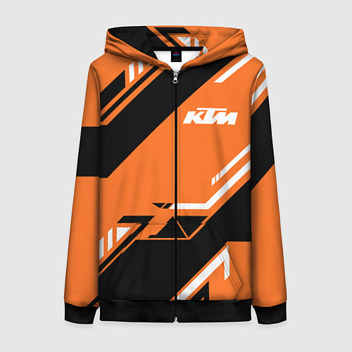 Женская толстовка на молнии KTM КТМ SPORT / 3D-Черный – фото 1