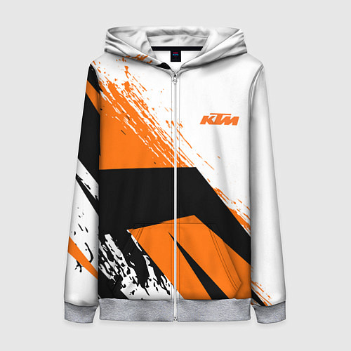 Женская толстовка на молнии KTM КТМ Z / 3D-Меланж – фото 1