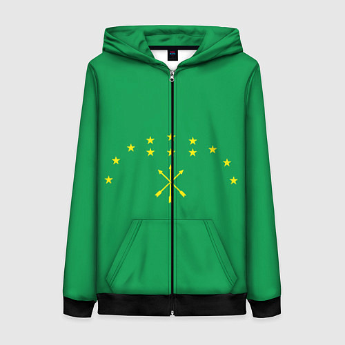 Женская толстовка на молнии Адыгея / 3D-Черный – фото 1