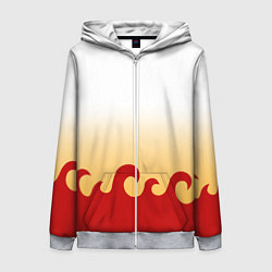 Толстовка на молнии женская ШИНДЖУРО РЕНГОКУ KNY, цвет: 3D-меланж