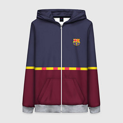Толстовка на молнии женская FC Barcelona Flag and team Logo 202122, цвет: 3D-меланж