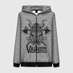 Женская толстовка на молнии Valheim Viking dark