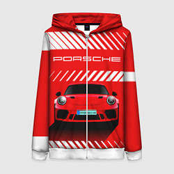 Женская толстовка на молнии PORSCHE ПОРШЕ RED STYLE