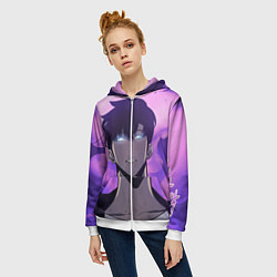 Толстовка на молнии женская Поднятие уровня в одиночку, цвет: 3D-белый — фото 2
