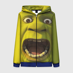 Женская толстовка на молнии Shrek is Yelling