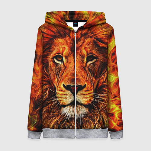 Женская толстовка на молнии LION / 3D-Меланж – фото 1