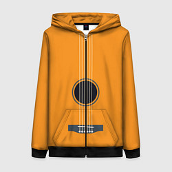 Толстовка на молнии женская ГИТАРА, цвет: 3D-черный