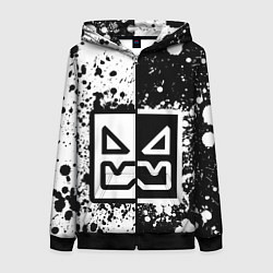 Толстовка на молнии женская Geometry Dash: Black, цвет: 3D-черный