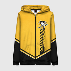 Толстовка на молнии женская Pittsburgh Penguins, цвет: 3D-черный