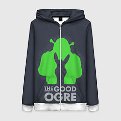 Толстовка на молнии женская Shrek: Im good ogre, цвет: 3D-белый
