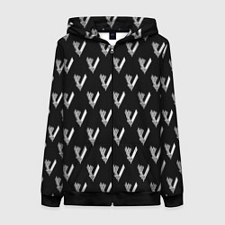 Толстовка на молнии женская Викинги Лого Паттерн Vikings Pattern Z, цвет: 3D-черный