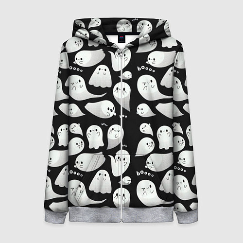 Женская толстовка на молнии Boo Привидения / 3D-Меланж – фото 1